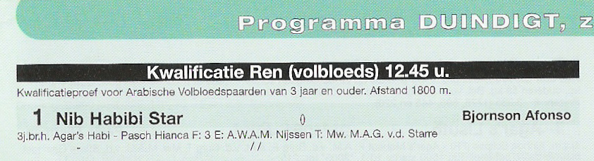 Officiele kwalificarie ren op Duindigt